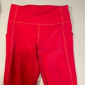 Lululemon ankle crop leggings; red